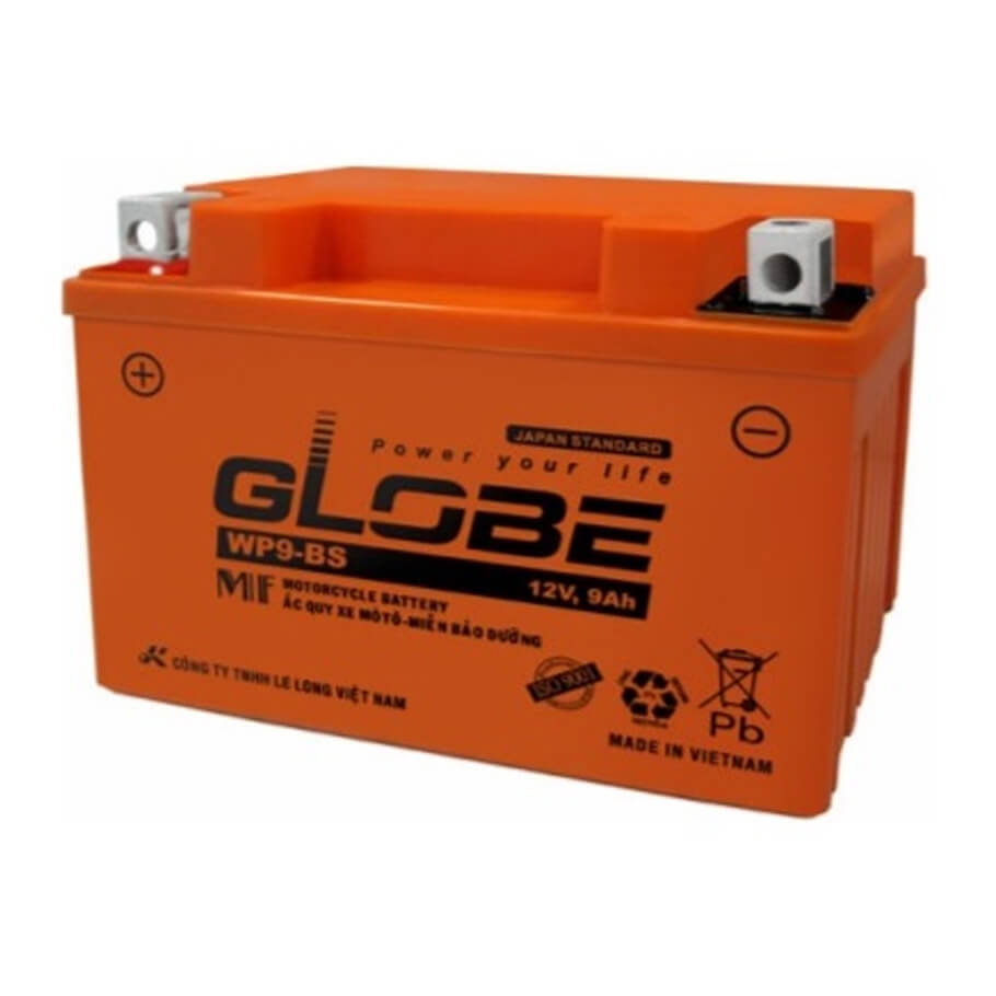 Ắc quy xe mô tô 12V-9Ah GLOBE WP9-BS